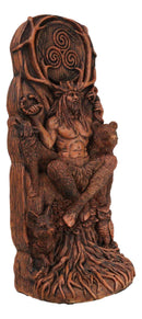 Seated Celtic Horned God Cernunnos Cobra Bear Wolf Owl Tree of Life Sculpture