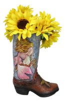 Rustic Western Mermaid Starfish And Sea Turtle Cowgirl Boot Utensils Flower Vase