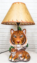 Royal Bengal Tiger Jungle Predator Desktop Table Lamp Statue Decor With Shade