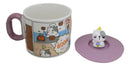 Whimsical Kitty Cat With Kung Fu Diary Cartoon Ceramic Mug With Silicone Lid