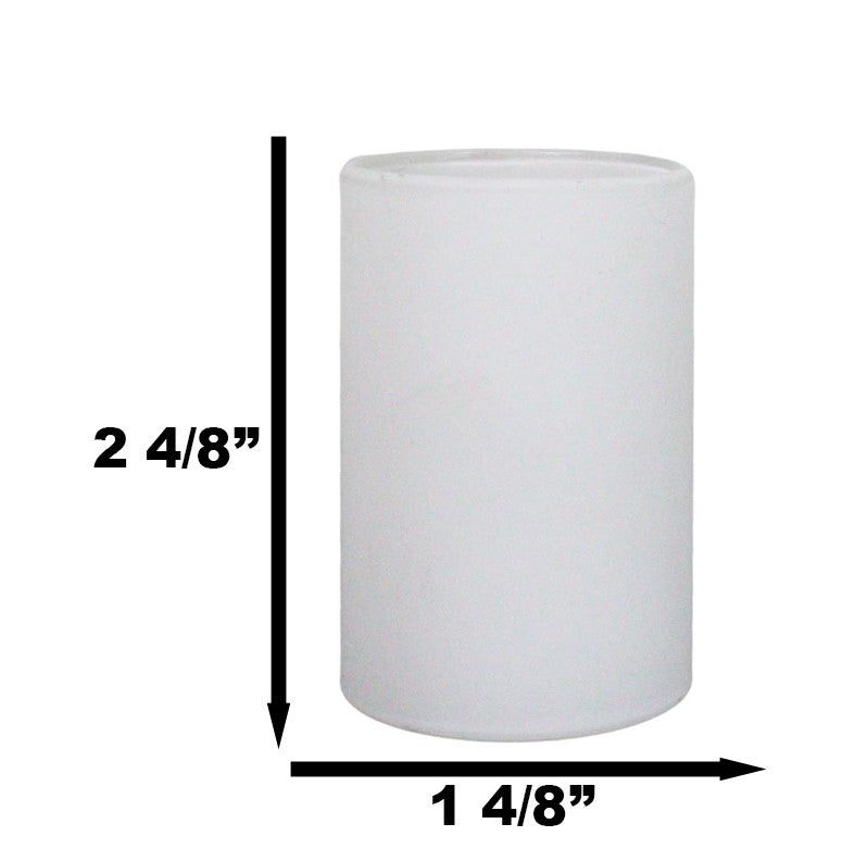 Ebros Pack Of 2 White Glass Cylinder Replacement For Oil Warmer Heating Bulbs