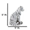 Rainforest Jungle Apex Predator White Bengal Tiger Sitting On Rock Figurine