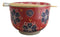 Red Chrysanthemum Floral Art Large 24Oz Donburi Ramen Bowl With Chopsticks Set