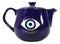 Blue Gothic Alchemy Porcelain Wicca Evil Eye Of Providence Protection Tea Pot