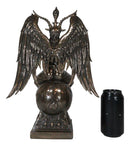 Ebros Gift 15" Height Large Baphomet On Globe Statue Sabbatic Goat Figurine