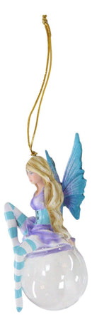 Blue Hyacinth Bubble Rider Fairy Hanging Ornament Amy Brown Holiday Collection