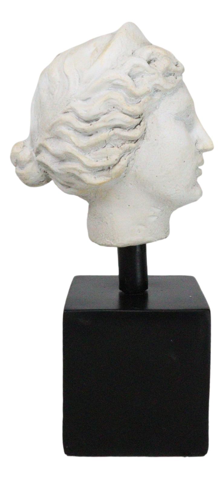 Classical Greek Roman Goddess Aphrodite Head Bust Replica On Black Base Statue