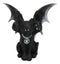 Wicca Three Headed Hydra Black Cat With Wings And Pentagram Necklace Figurine