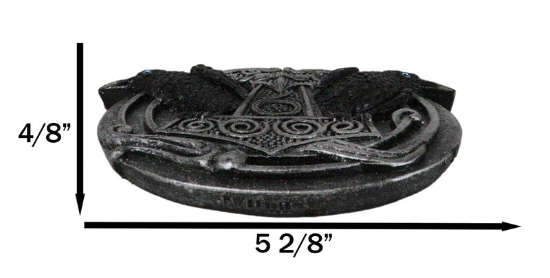 Norse Viking Knotwork Thor Hammer Mjolnir With Black Ravens Incense Burner