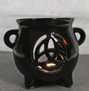 Wicca Witchcraft Triquetra Black Cauldron Essential Oil Warmer Candle Holder