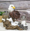 American Bald Eagle On Snowy Tree Branch Rock Cliff Salt Pepper Shakers Holder