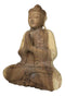 Acacia Wood Large Meditating Buddha Gautama Amitabha In Prayer Statue 21"H