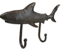 Pack Of 2 Cast Iron Rustic Nautical Marine Great White Shark Double Wall Hooks