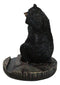 Rustic Western Hide And Seek Black Bear On Tree Ring Cell Phone Holder Figurine