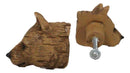 Set Of 4 Western Rustic Forest Black Bear Faux Wooden Cabinet Door Pull Knobs