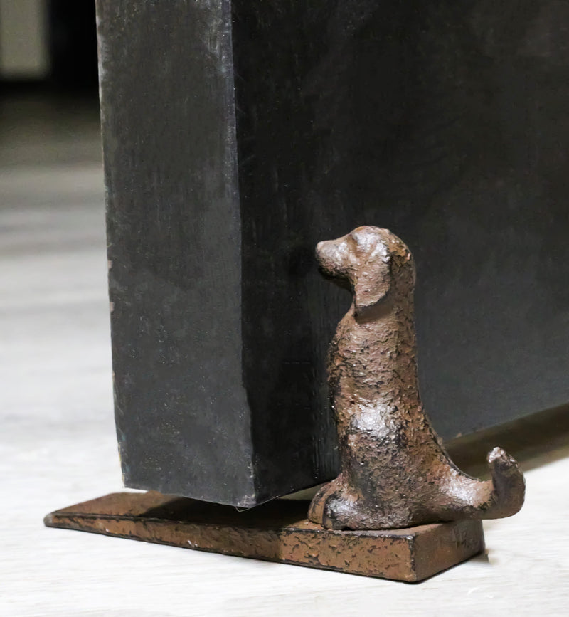 Rustic Cast Iron Whimsical Canine Cocker Spaniel Dog Door Stop Stopper Wedge