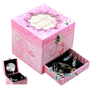 Dancing Ballerina Jewelry Music Box Swan Lake Tune Cottage Garden Belle Papier