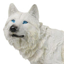 Winter Forest Hunter Tundra Snow White Albino Wolf On The Prowl Figurine 11.5"L