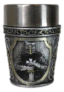 Pack of 4 Black Cloak Medieval Templar Crusader Knight Shot Glasses Set of 4