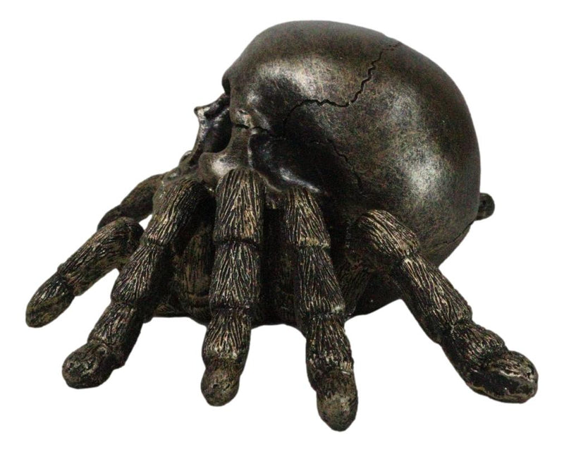 Faux Bronze Creepy Crawler Tarantula Arachnid Skulltula Spider Skull Figurine