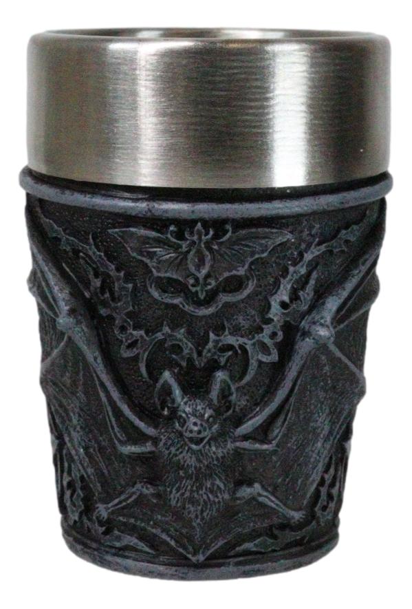 Set Of 4 Gothic Vampire Blood Sucking Night Terror Bats Shooter Shot Glasses