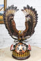 Patriotic Eagle With Open Wings On 2 Pistols Western Star and Bullets Figurine