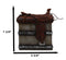 Rustic Western Faux Leather Cowboy Horse Saddle On Crate Tissue Box Holder Cover