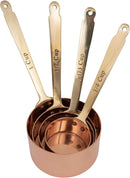 Pack Of 4 Boutique Stainless Steel Copper Brass Finish Stackable Measuring Cups