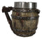 Rustic Western Cowboy Saloon Whiskey Barrel Coffee Mug With Shotgun Handle