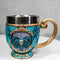 Wicca Turquoise Cameo Golden Lace Scroll Butterfly Moth Skull Tea Cup Mug