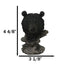 Western Rustic Wildlife Forest Black Bear Bust Figurine with Rocky Steppes Stand