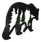 Rustic Black Bear With Pine Trees Forest Silhouette Cutout Wooden Wall Decor