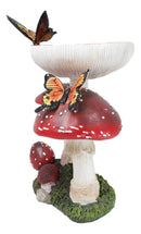 Enchanted Fairy Garden Toadstool Mushrooms With Monarch Butterflies Figurine