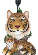 Royal Bengal Tiger Jungle Predator Desktop Table Lamp Statue Decor With Shade