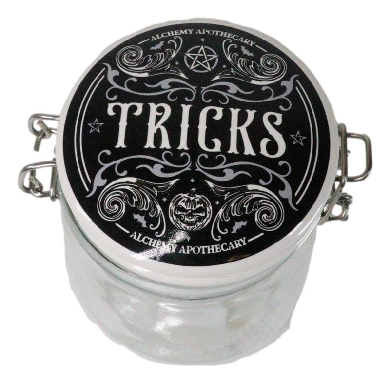 Kitchen Witch Alchemy Apothecary Curses Spells Tricks 6" H Glass Jars 3 Pc Set