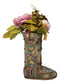 Southwestern Tribal Native Arrows Indian Moccasin Faux Leather Boot Vase Decor