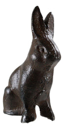 Pack Of 2 Rustic Cast Iron Cottage Bunny Rabbit Hare Sitting Figurines 3.25"H