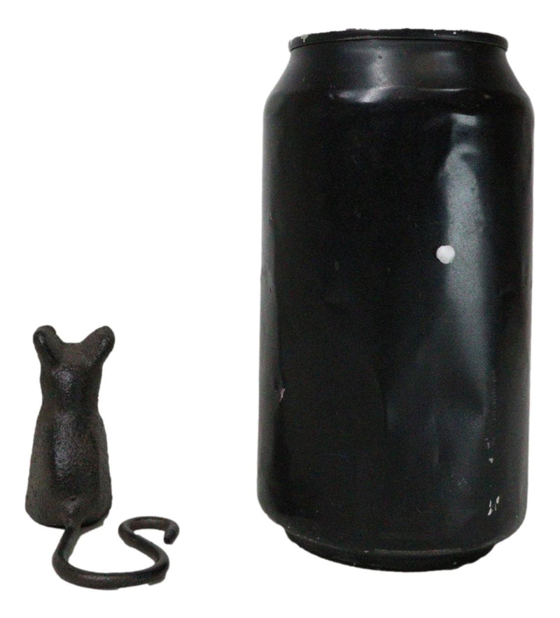 Pack Of 2 Cast Iron Whimsical Begging Mouse With Tail Mini Collectible Figurines