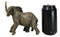 Jungle Stroll Safari Savanna Elephant Father And Calf Walking Alongside Figurine