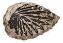 Southwestern Tribal Tattoo Indian Chief With Roach Faux Stone Arrow Wall Decor