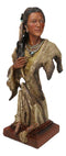 Tribal Native American Indian Lady Princess with Eagle Feathers Bust Figurine