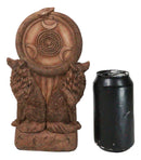 Red Clay Finish Pagan Wicca Deity Hecate With She Dogs Triple Goddess Figurine