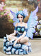 Elf Pixie Water Elemental Fairy in Emerald Iridescent Dress Fantasy Figurine