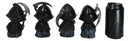 Ossuary Macabre Whimsical Skeleton Chibi Grim Reapers With Scythes Figurines Set