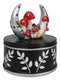 Wiccan Crescent Moon With Toadstool Mushrooms Forest Decorative Jewelry Box