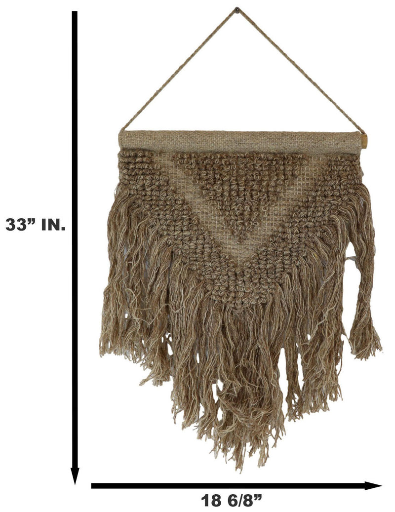 Bohemian Chic Woven Cotton And Wool Macrame Tapestry Boho Wall Hanging Decor Art