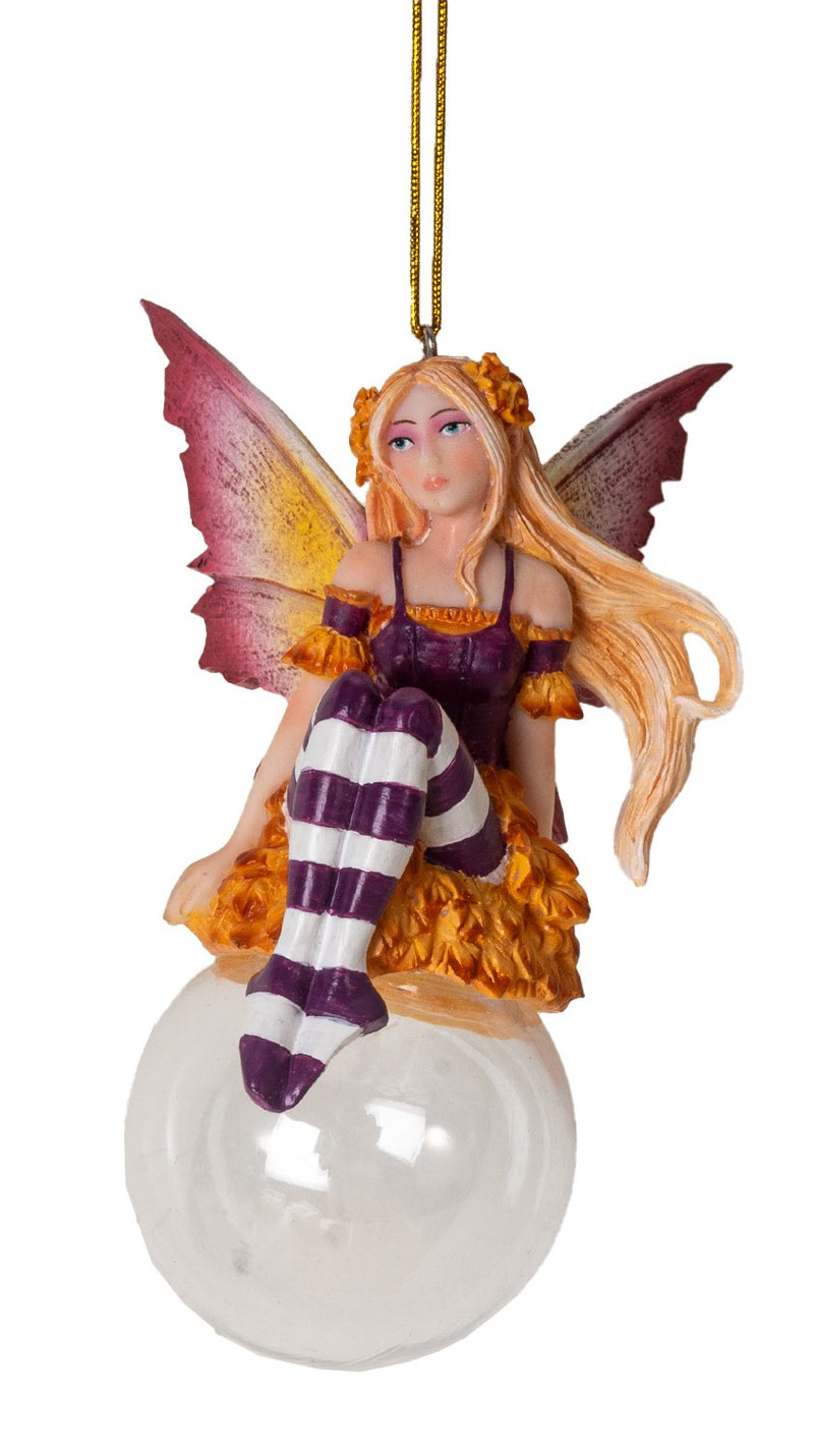 Autumn Cassia Bubble Rider Fairy Hanging Ornament Amy Brown Holiday Collection