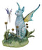 Whimsical Amy Brown Blue Fairy Cat With Pixie Fae In Enchanted Garden Figurine