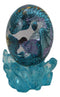 Blue Dragon In Acrylic Glass Egg With Aqua Crystals And LED Lava Rock Bases