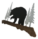 20"L Rustic Forest Black Bear By Pine Trees Silhouette Wood & Metal Wall Plaque